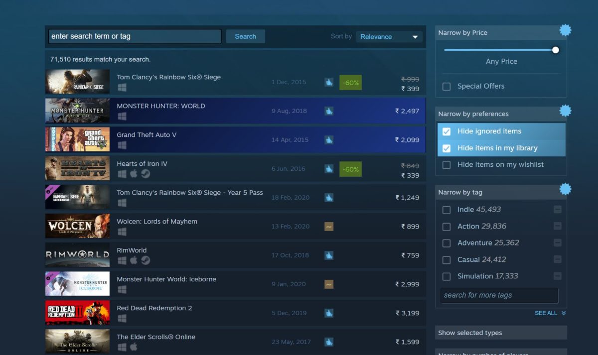 find games on steam for mac